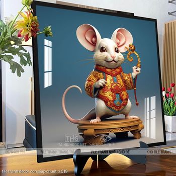 file tranh decor con giap chuot ti 019