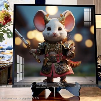 file tranh decor con giap chuot ti 021