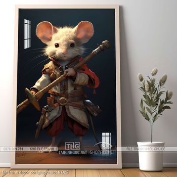file tranh decor con giap chuot ti 022