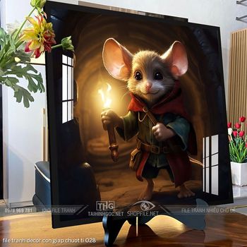file tranh decor con giap chuot ti 028