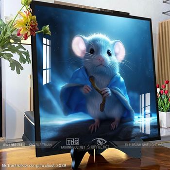 file tranh decor con giap chuot ti 029