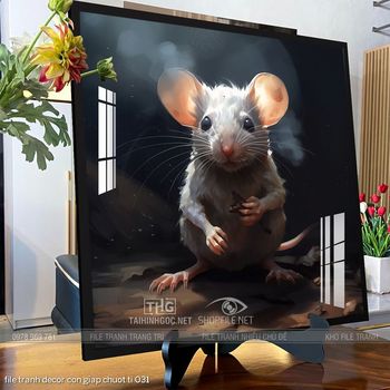 file tranh decor con giap chuot ti 031