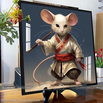file tranh decor con giap chuot ti 032