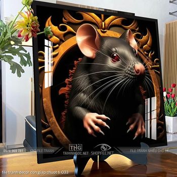 file tranh decor con giap chuot ti 033