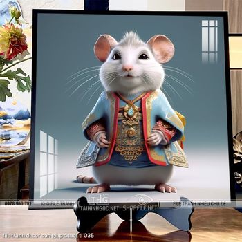 file tranh decor con giap chuot ti 035