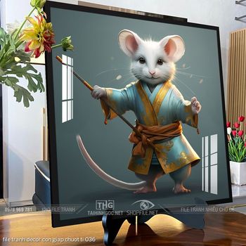 file tranh decor con giap chuot ti 036