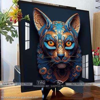 file tranh decor con giap chuot ti 037