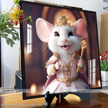 file tranh decor con giap chuot ti 039