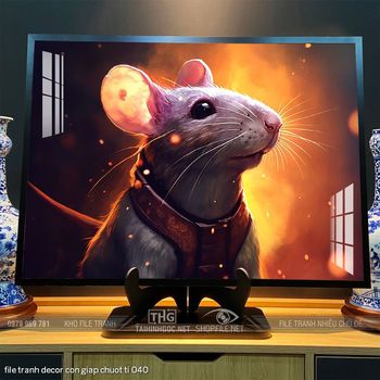 file tranh decor con giap chuot ti 040