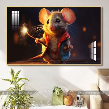 file tranh decor con giap chuot ti 041