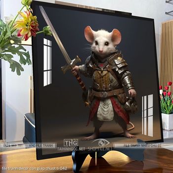 file tranh decor con giap chuot ti 042