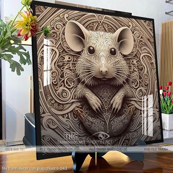 file tranh decor con giap chuot ti 043