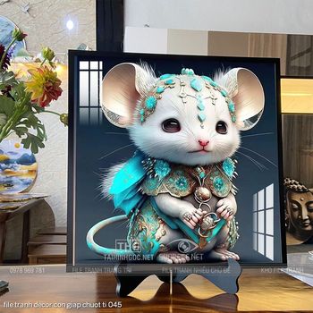 file tranh decor con giap chuot ti 045