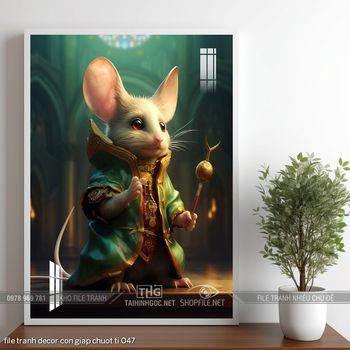 file tranh decor con giap chuot ti 047
