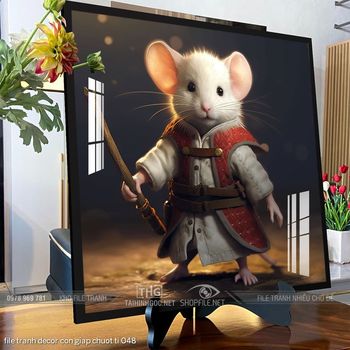 file tranh decor con giap chuot ti 048