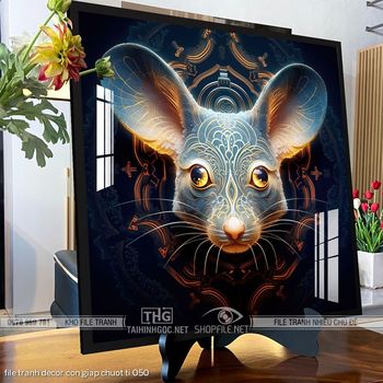 file tranh decor con giap chuot ti 050