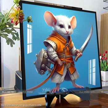 file tranh decor con giap chuot ti 051