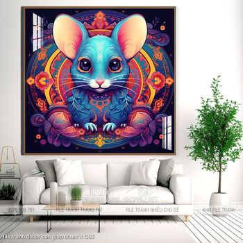 file tranh decor con giap chuot ti 053