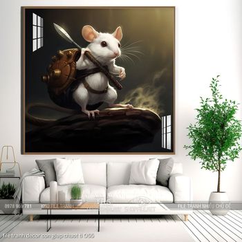 file tranh decor con giap chuot ti 055