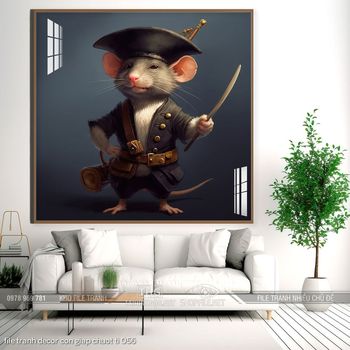 file tranh decor con giap chuot ti 056