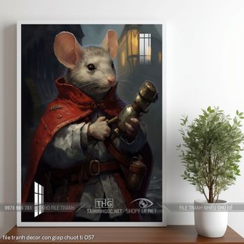 file tranh decor con giap chuot ti 057