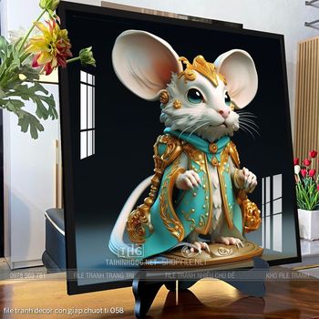 file tranh decor con giap chuot ti 058