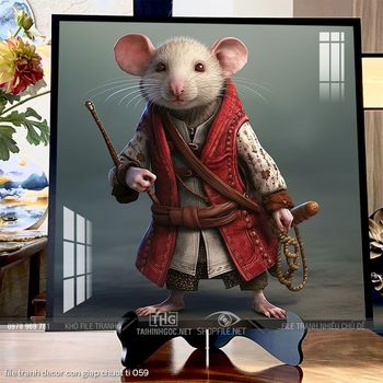 file tranh decor con giap chuot ti 059