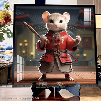 file tranh decor con giap chuot ti 061