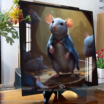 file tranh decor con giap chuot ti 063