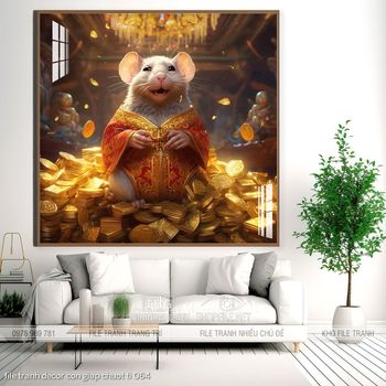 file tranh decor con giap chuot ti 064