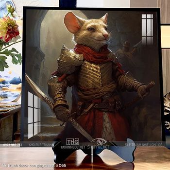 file tranh decor con giap chuot ti 065