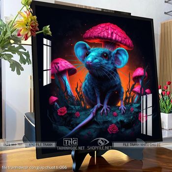 file tranh decor con giap chuot ti 066