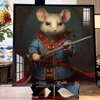 file tranh decor con giap chuot ti 067