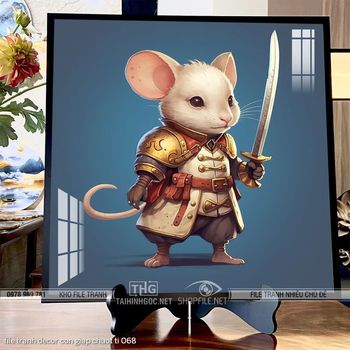 file tranh decor con giap chuot ti 068