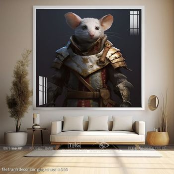 file tranh decor con giap chuot ti 069