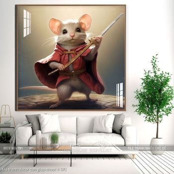 file tranh decor con giap chuot ti 071