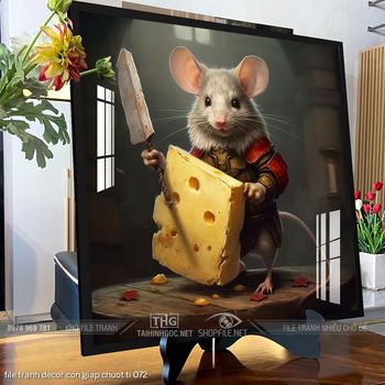 file tranh decor con giap chuot ti 072