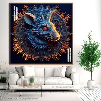 file tranh decor con giap chuot ti 074