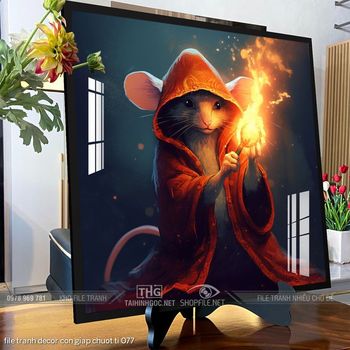 file tranh decor con giap chuot ti 077