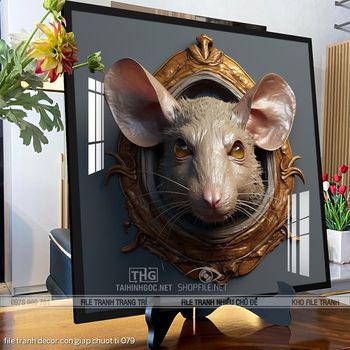 file tranh decor con giap chuot ti 079