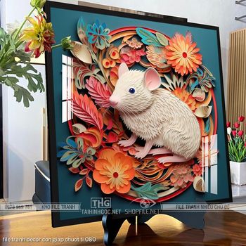 file tranh decor con giap chuot ti 080