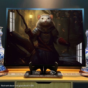 file tranh decor con giap chuot ti 081