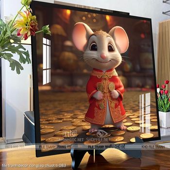file tranh decor con giap chuot ti 083