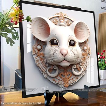 file tranh decor con giap chuot ti 084