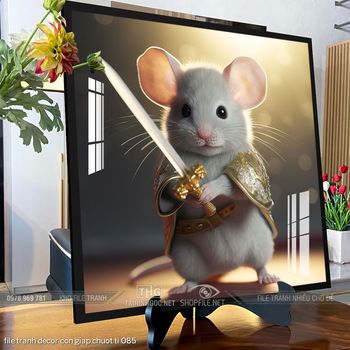 file tranh decor con giap chuot ti 085