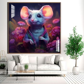 file tranh decor con giap chuot ti 086