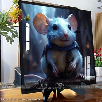 file tranh decor con giap chuot ti 089