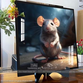 file tranh decor con giap chuot ti 090