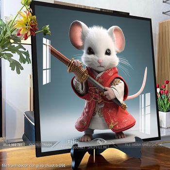 file tranh decor con giap chuot ti 091