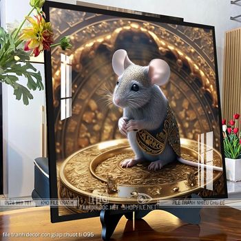 file tranh decor con giap chuot ti 095